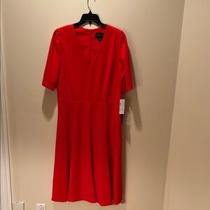NWT Donna Morgan Red V-Neck Dress